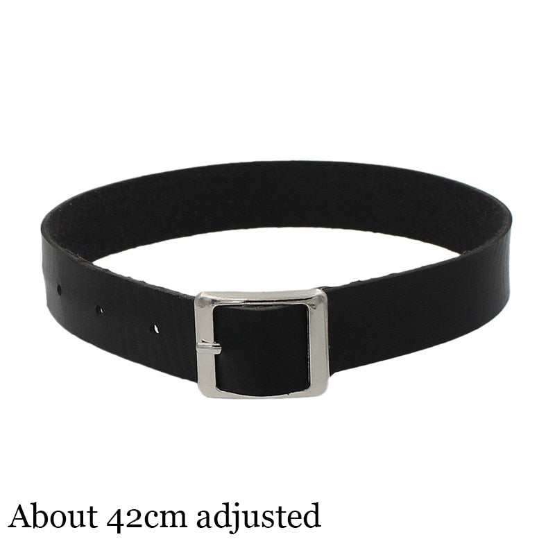 Peris Gems Square Gothic Harajuku PU Leather Collar Choker Necklaces for Women SHEIN Amazon Temu