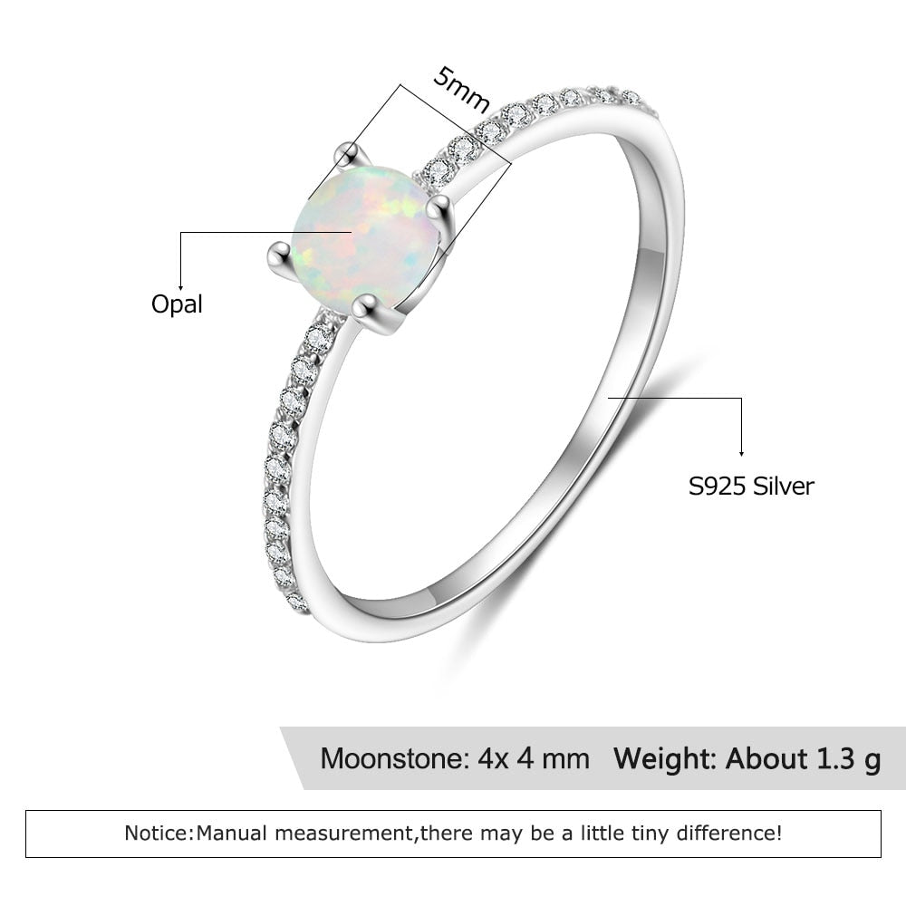 Peris Gems Stackable 2pc Opal Diamond Ring for Women | Bridal Sterling Silver Ring Stackable 2pc Opal Diamond Ring for Women | Silver Ring SHEIN Amazon Temu