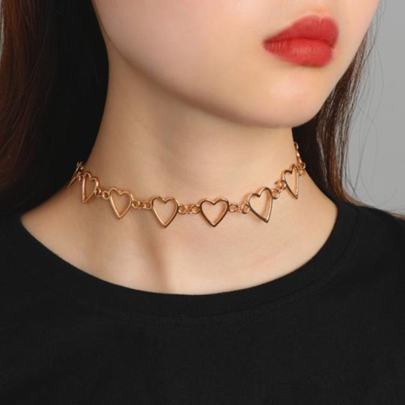 Peris Gems Stacked Hollow Heart Love Choker Necklace for Women SHEIN Amazon Temu