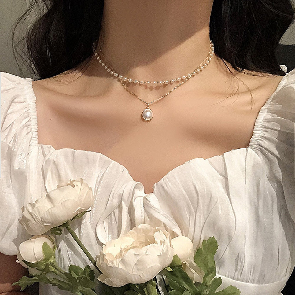 Peris Gems Stacked Multilayered White Pearl Necklace for Women SHEIN Amazon Temu