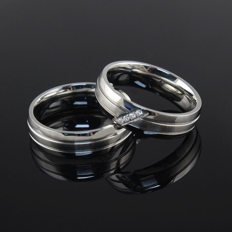 Peris Gems Stacked Stainless Steel Diamond Rings Unisex | Cubic Zircon Ring Stacked Stainless Steel Diamond Rings Unisex | Cubic Zircon SHEIN Amazon Temu