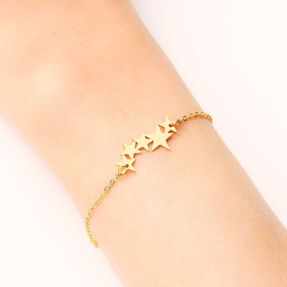 Peris Gems Stacked Stars Chain Bracelet for Women | Delicate Bracelet SHEIN Amazon Temu