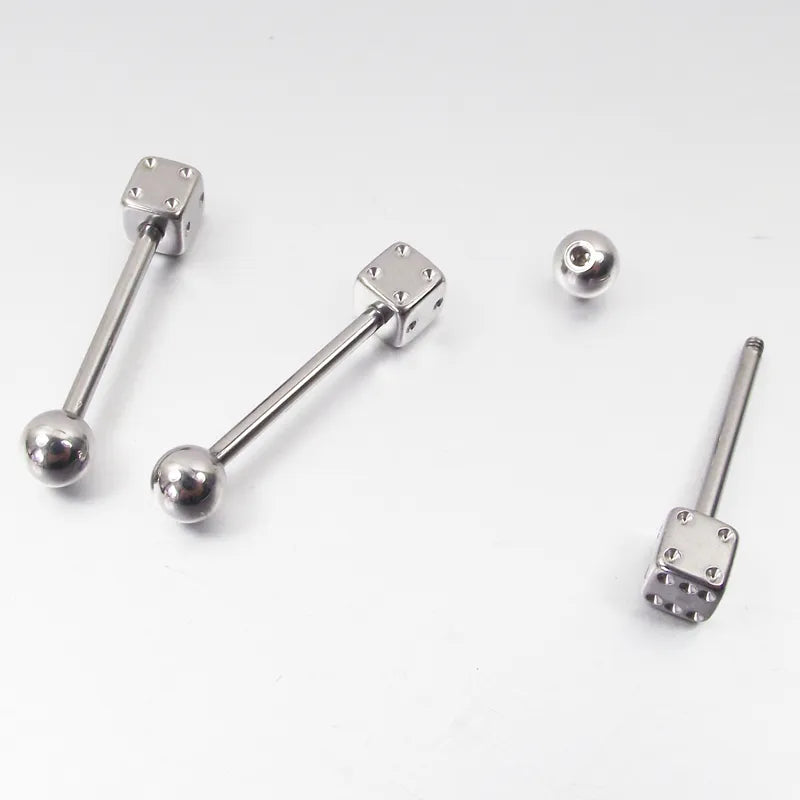 Peris Gems Stainless 1pc Dice Game Barbell Tongue Helix Piercing SHEIN Amazon Temu