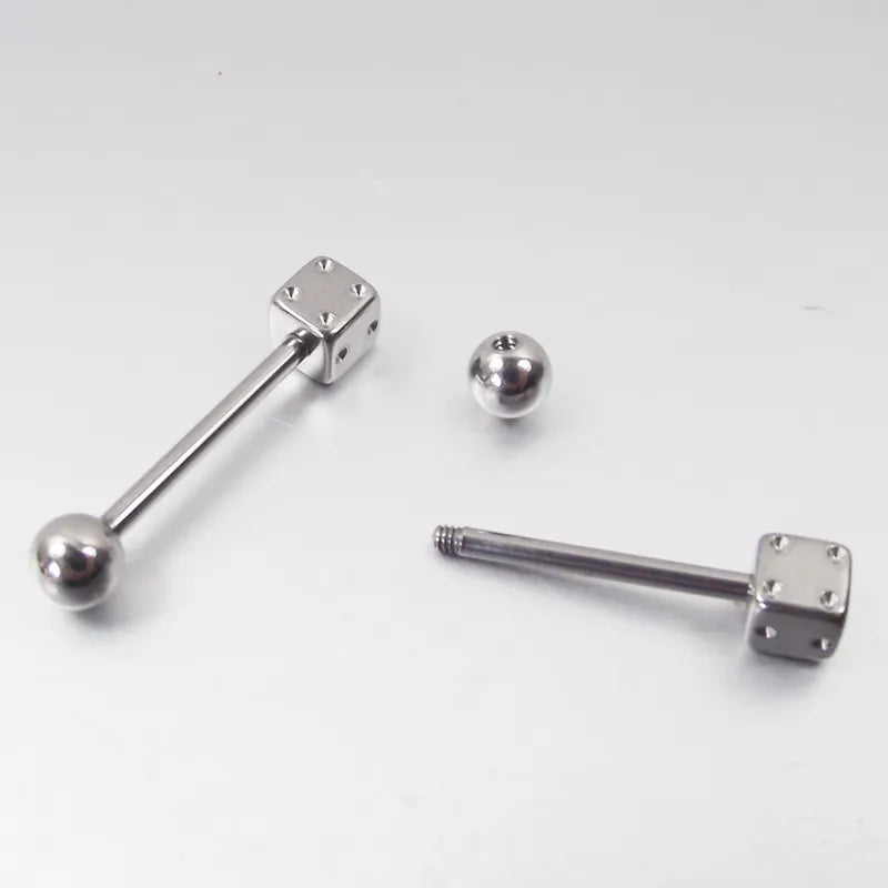 Peris Gems Stainless 1pc Dice Game Barbell Tongue Helix Piercing SHEIN Amazon Temu