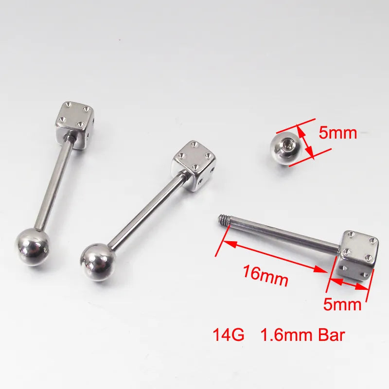 Peris Gems Stainless 1pc Dice Game Barbell Tongue Helix Piercing SHEIN Amazon Temu