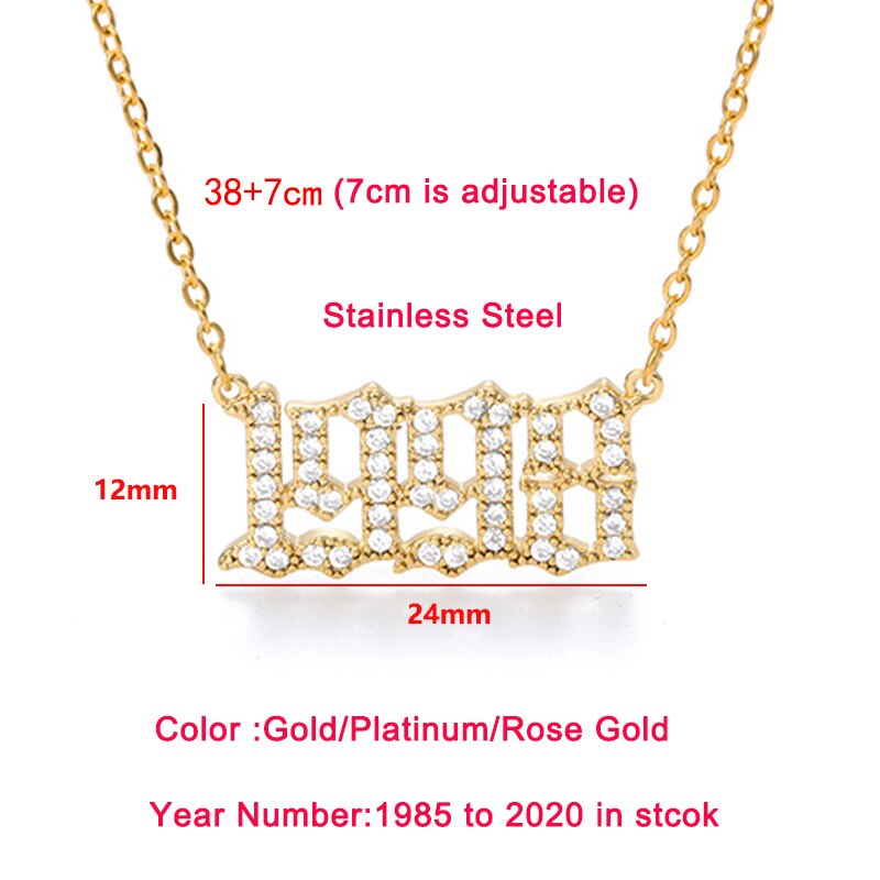 Peris Gems Stainless Birth Year Number Necklace for Women SHEIN Amazon Temu
