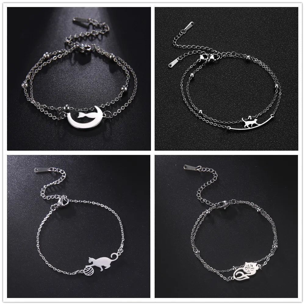 Peris Gems Stainless Cat Bracelet Collection for Women SHEIN Amazon Temu