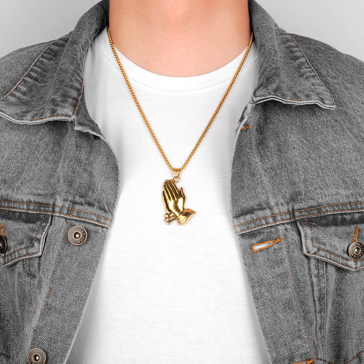 Peris Gems Stainless Prayer Hands Amulet Pendant Necklaces Unisex SHEIN Amazon Temu