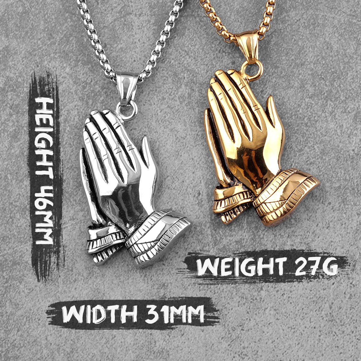 Peris Gems Stainless Prayer Hands Amulet Pendant Necklaces Unisex SHEIN Amazon Temu