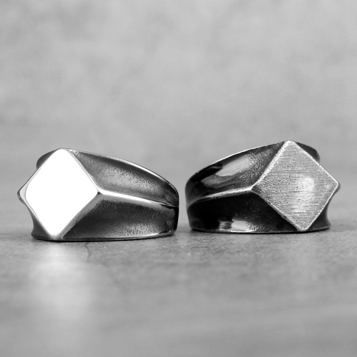 Peris Gems Stainless Retro Silver Polygon Biker Rings Unisex SHEIN Amazon Temu