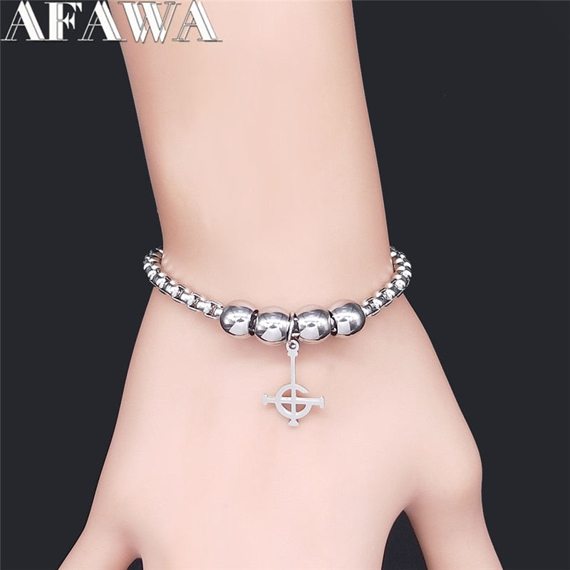 Peris Gems Stainless Silver Ghoul Cross Bracelets for Women SHEIN Amazon Temu