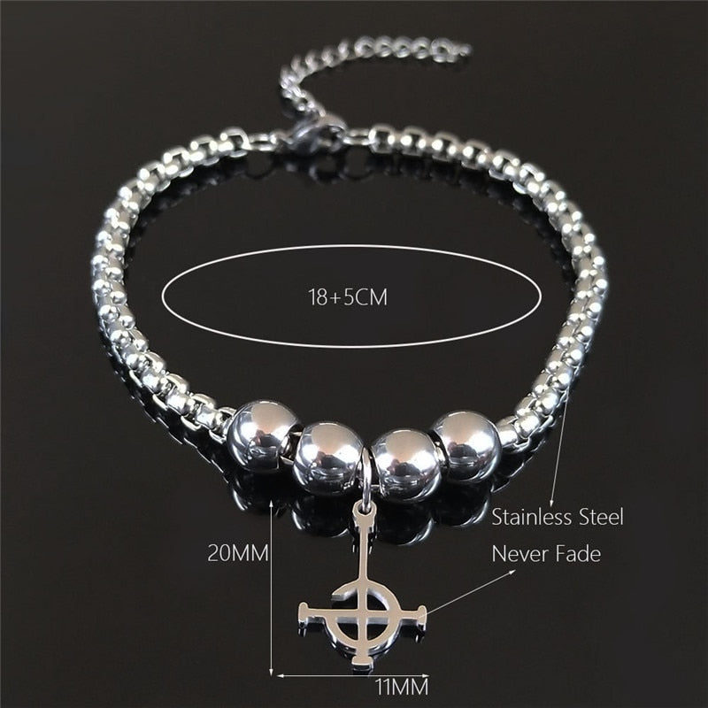 Peris Gems Stainless Silver Ghoul Cross Bracelets for Women SHEIN Amazon Temu