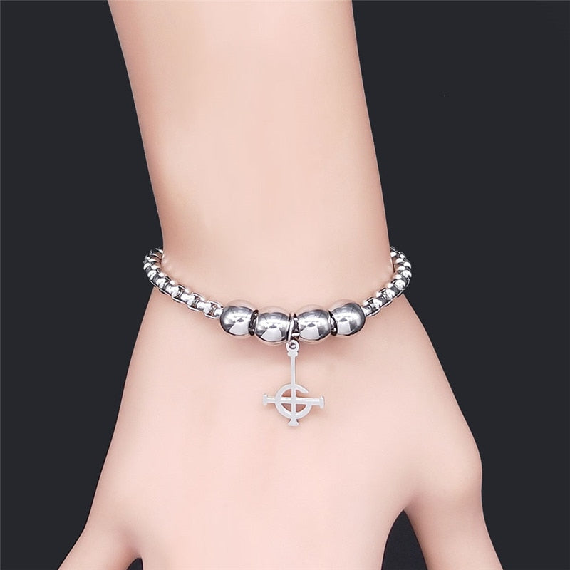 Peris Gems Stainless Silver Ghoul Cross Bracelets for Women SHEIN Amazon Temu