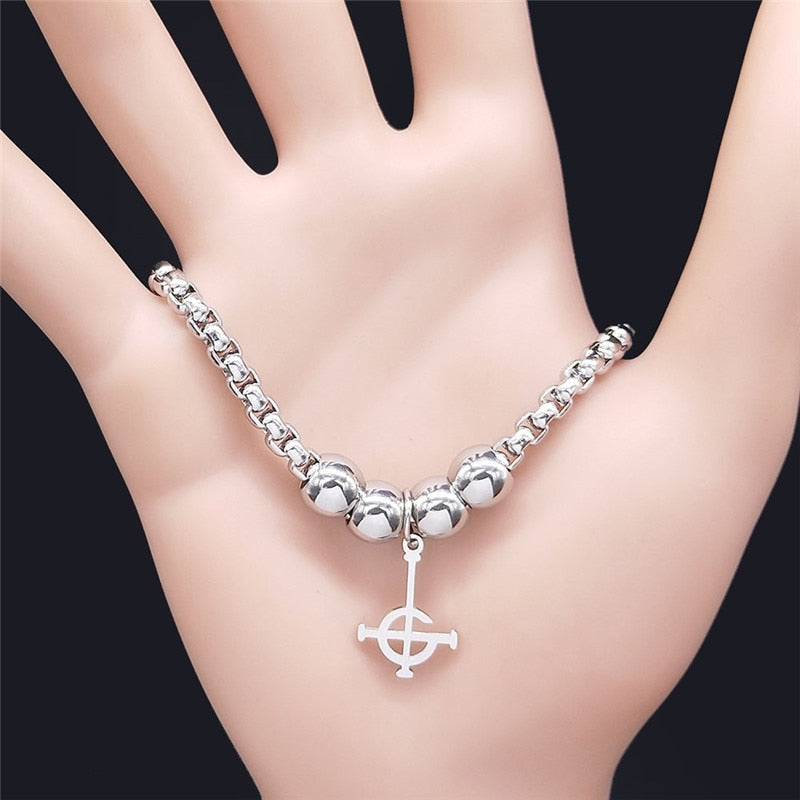 Peris Gems Stainless Silver Ghoul Cross Bracelets for Women SHEIN Amazon Temu