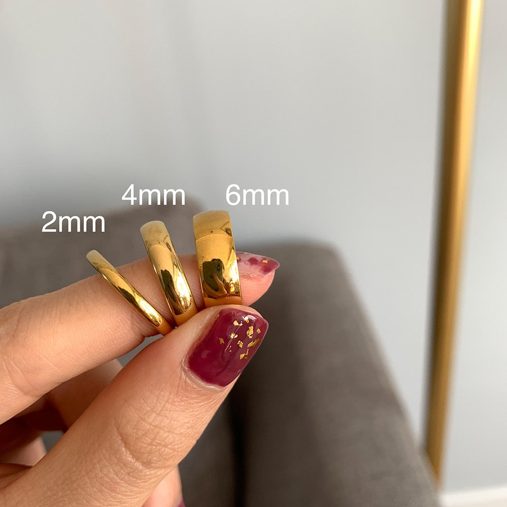 Peris Gems Stainless-Steel 18K Gold Round Rings for Women | Tarnish Free Minimalist Gold Rings SHEIN Amazon Temu