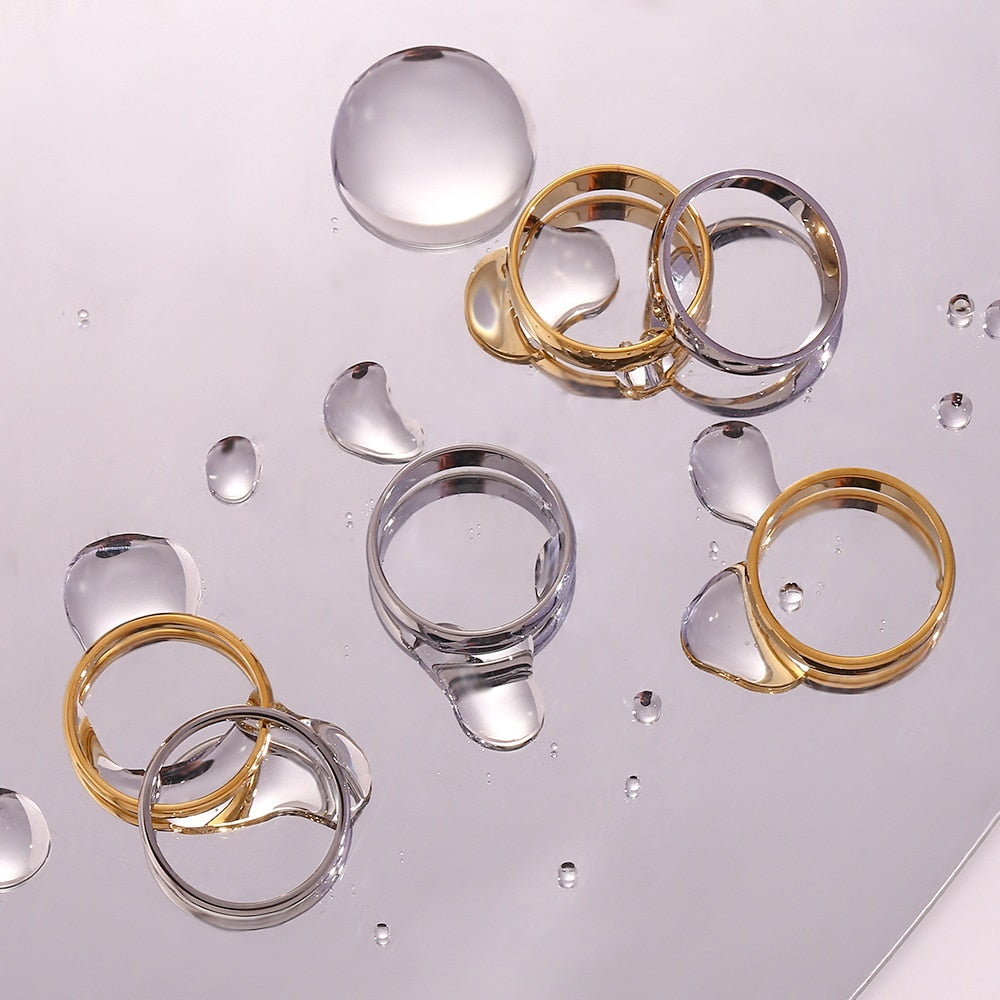 Peris Gems Stainless-Steel 18K Gold Round Rings for Women | Tarnish Free Minimalist Gold Rings SHEIN Amazon Temu