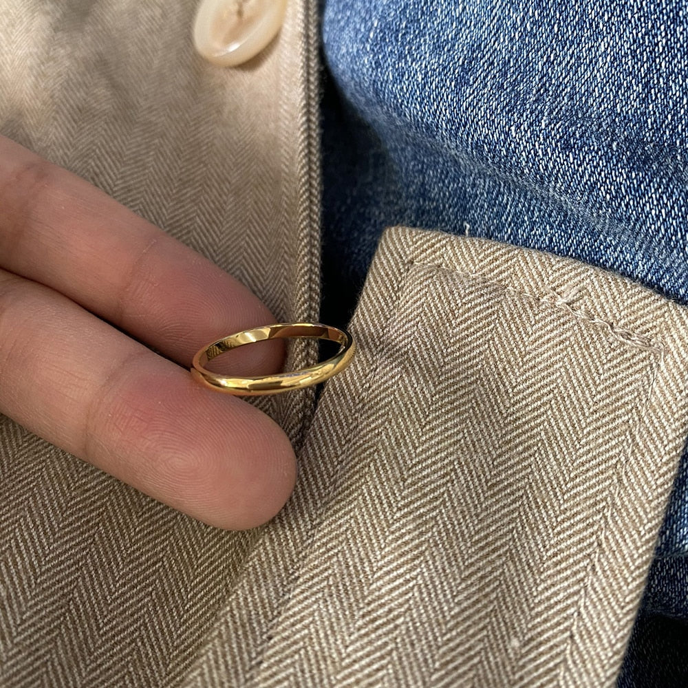 Peris Gems Stainless-Steel 18K Gold Round Rings for Women | Tarnish Free Minimalist Gold Rings SHEIN Amazon Temu
