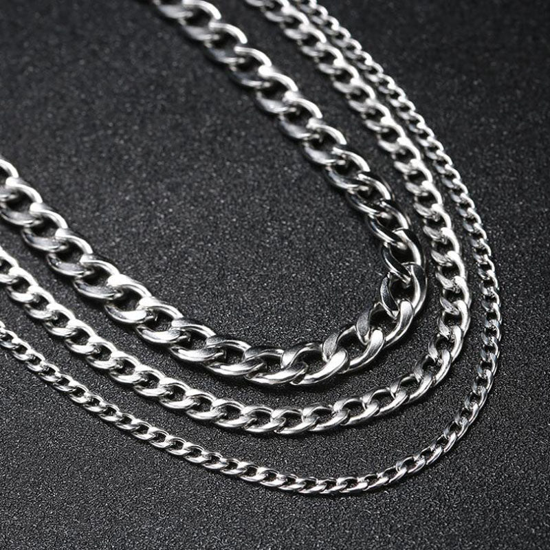 Peris Gems Stainless Steel Cuban Chain Necklace - Long Hip Hop Jewelry for Women Men SHEIN Amazon Temu