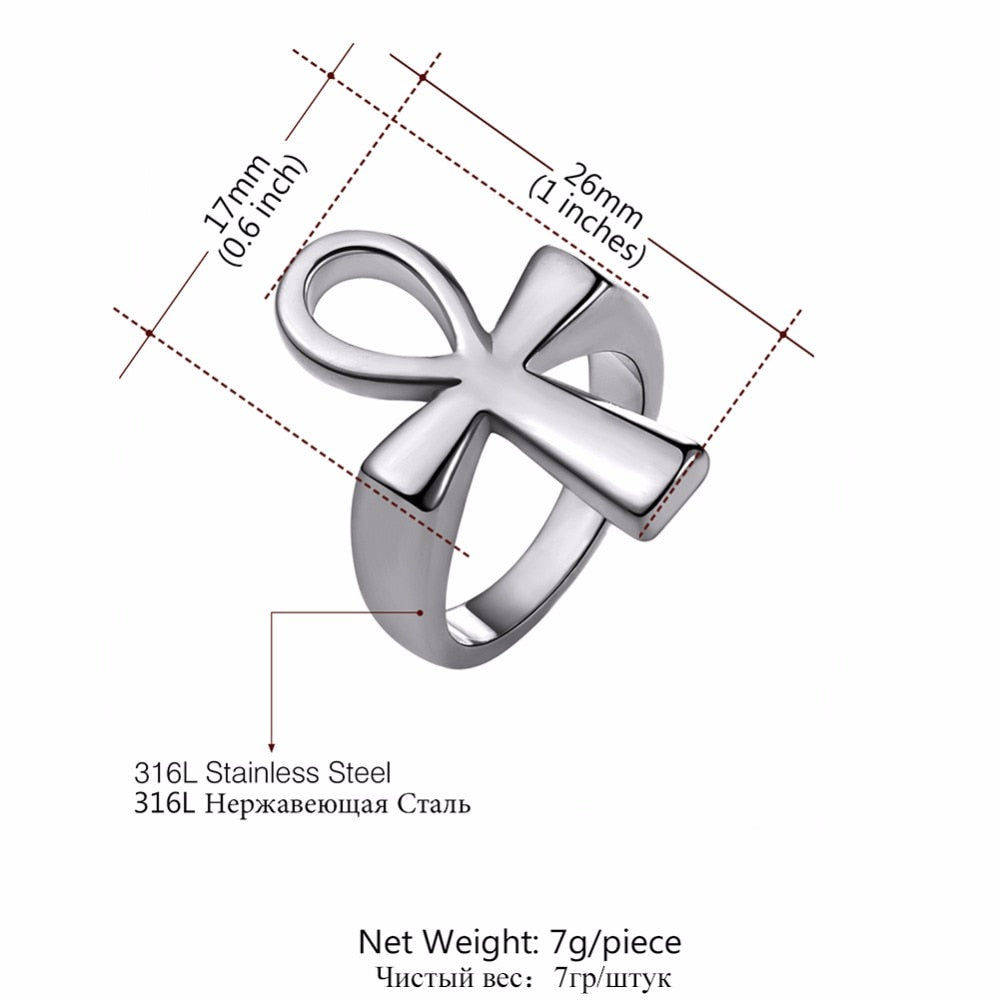Peris Gems Stainless Steel Key of Life Rings Unisex | Egyptian Hieroglyphs Symbol Ring Stainless Steel Key of Life Ring Unisex | Egyptian Symbol SHEIN Amazon Temu