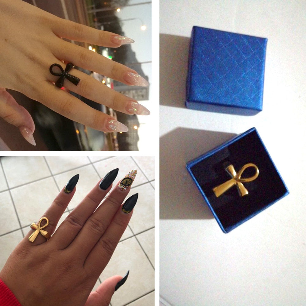 Peris Gems Stainless Steel Key of Life Rings Unisex | Egyptian Hieroglyphs Symbol Ring Stainless Steel Key of Life Ring Unisex | Egyptian Symbol SHEIN Amazon Temu