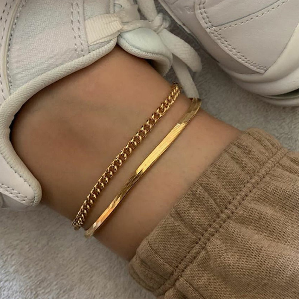 Peris Gems Stainless Steel Snake Chain Anklet for Women SHEIN Amazon Temu