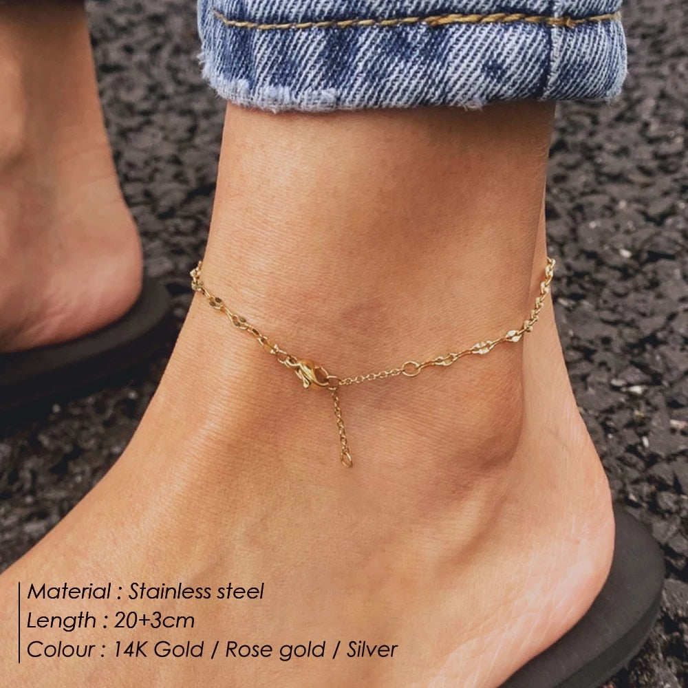 Peris Gems Stainless Steel Snake Chain Anklet for Women SHEIN Amazon Temu