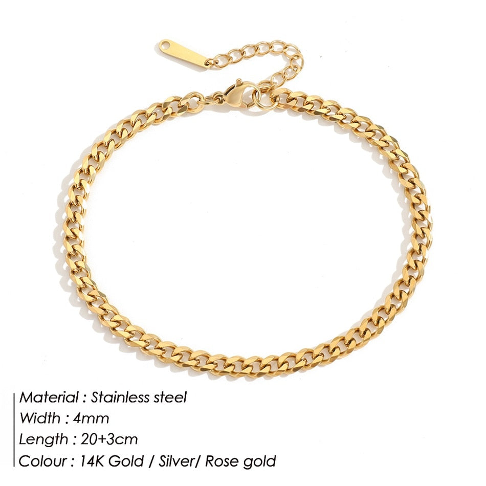 Peris Gems Stainless Steel Snake Chain Anklet for Women SHEIN Amazon Temu