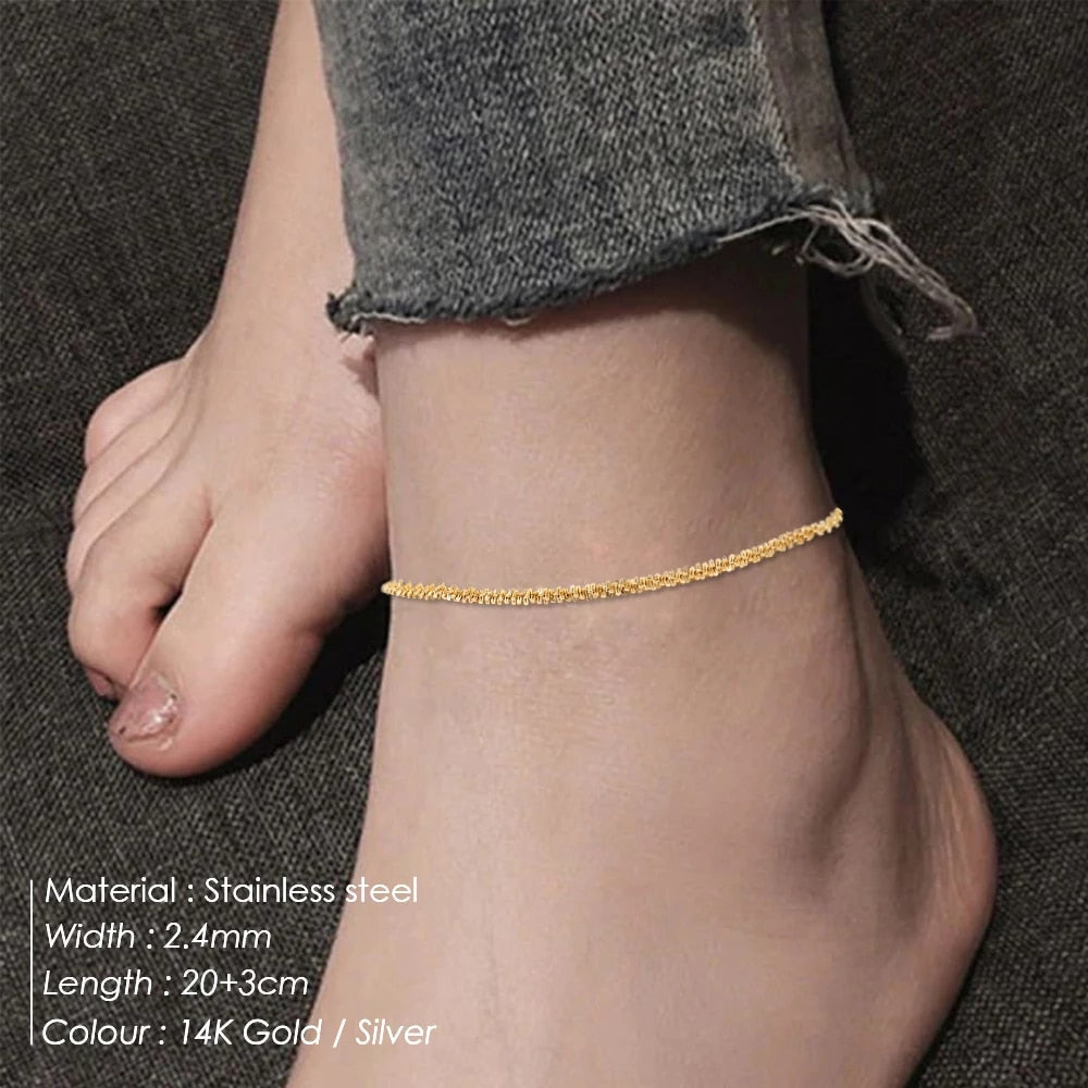 Peris Gems Stainless Steel Snake Chain Anklet for Women SHEIN Amazon Temu