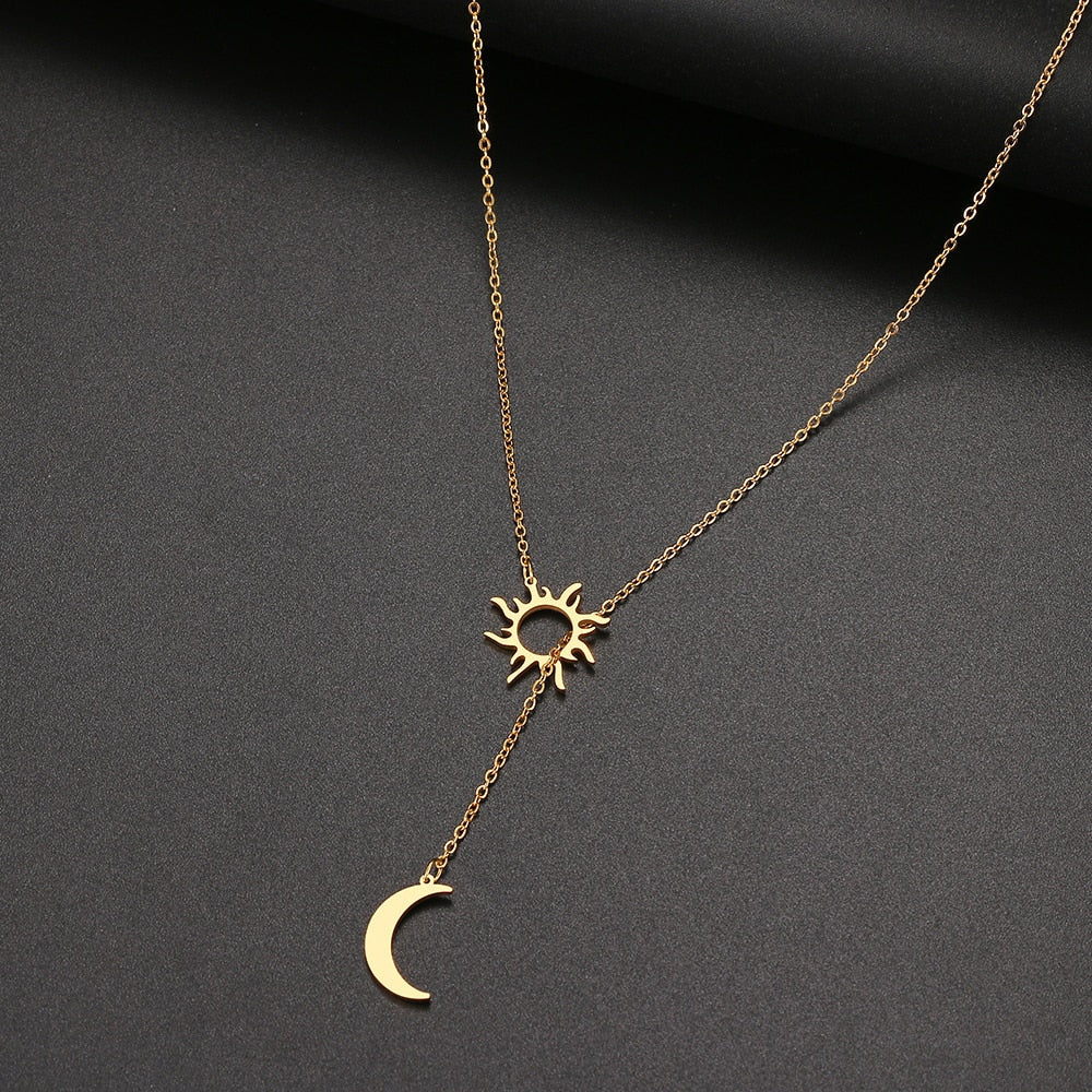 Peris Gems Stainless Steel Sun Totem Moon Necklace for Women | Gold Summer Necklace Stainless Steel Sun Totem Moon Necklace for Women | Gold SHEIN Amazon Temu