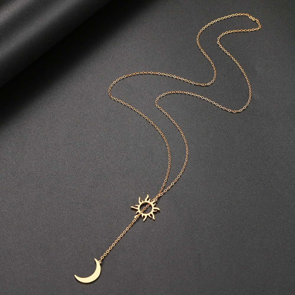 Peris Gems Stainless Steel Sun Totem Moon Necklace for Women | Gold Summer Necklace Stainless Steel Sun Totem Moon Necklace for Women | Gold SHEIN Amazon Temu