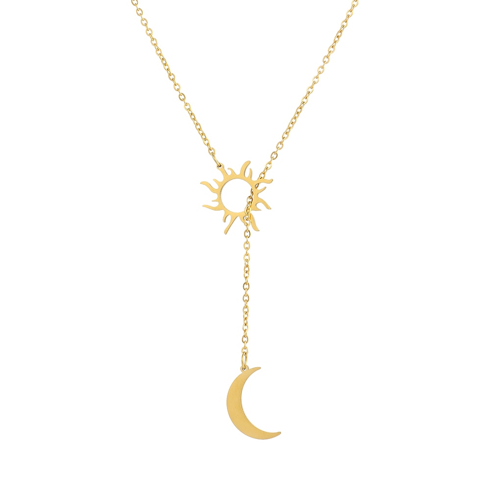Peris Gems Stainless Steel Sun Totem Moon Necklace for Women | Gold Summer Necklace Stainless Steel Sun Totem Moon Necklace for Women | Gold SHEIN Amazon Temu