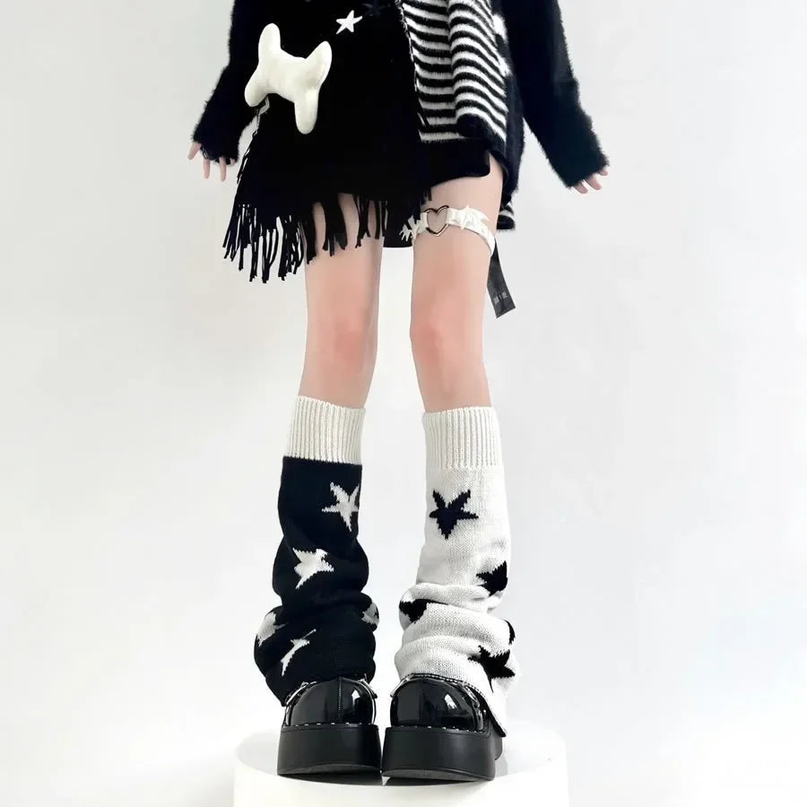 Peris Gems star / One Size Y2K Punk Knitted Leg Warmers Star Gothic Cross Harajuku Women Heart Two Side Wear Loose Fit Leg Covers Sock JK Thigh High Lolita Y2K Punk Knitted Leg Warmers Star Gothic Cross Harajuku Women Heart Two Side Wear Loose Fit Leg Covers Sock JK Thigh High Lolita SHEIN Amazon Temu