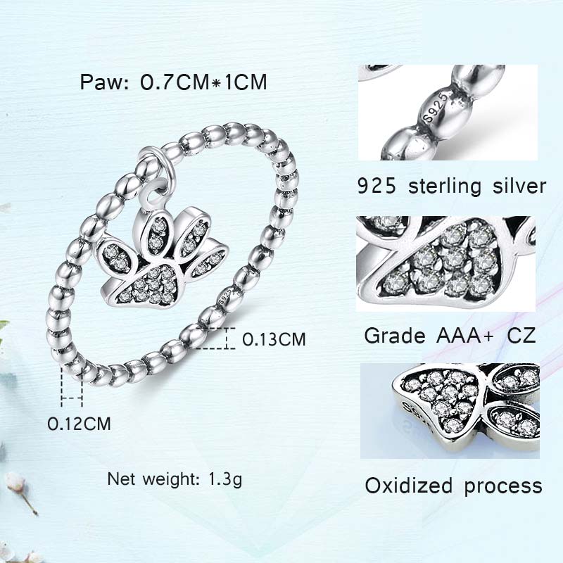 Peris Gems Sterling 925 Silver Bear Claw Pendant Charm Ring for Women SHEIN Amazon Temu