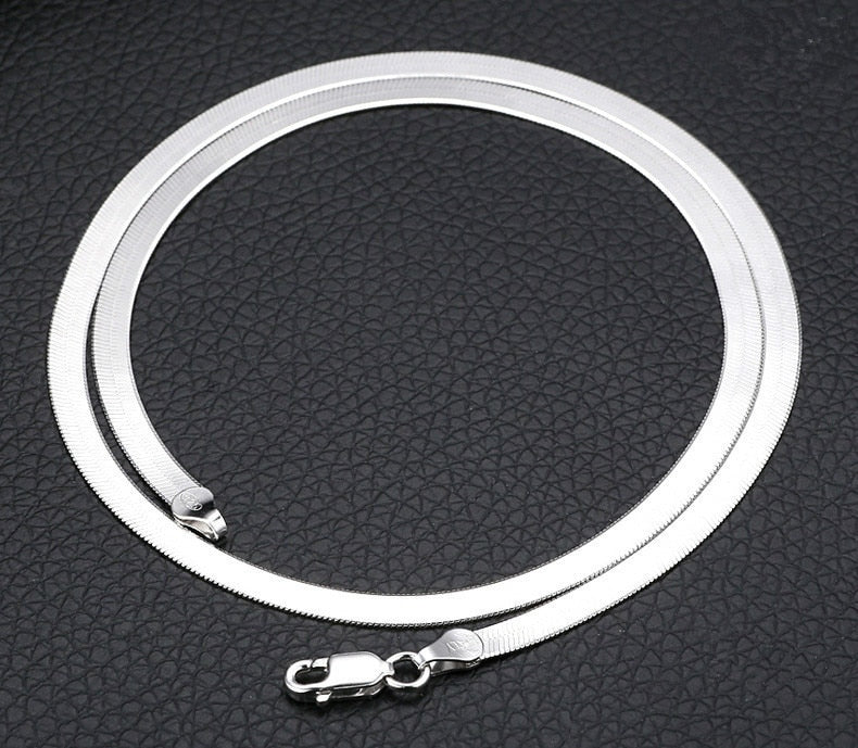Peris Gems Sterling Silver 4MM Snake Chain Necklace Unisex | Silver Blade Chain Sterling Silver 4MM Snake Chain Necklace Unisex |Blade Chain SHEIN Amazon Temu