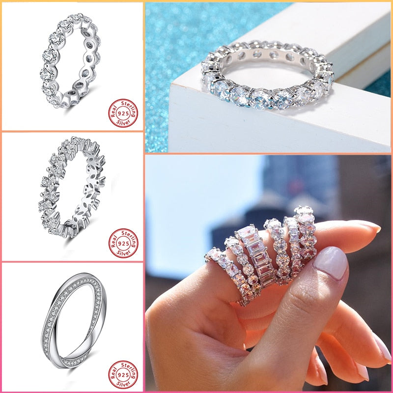Peris Gems Sterling Silver Love Diamond Rings for Women | Wedding Rings SHEIN Amazon Temu
