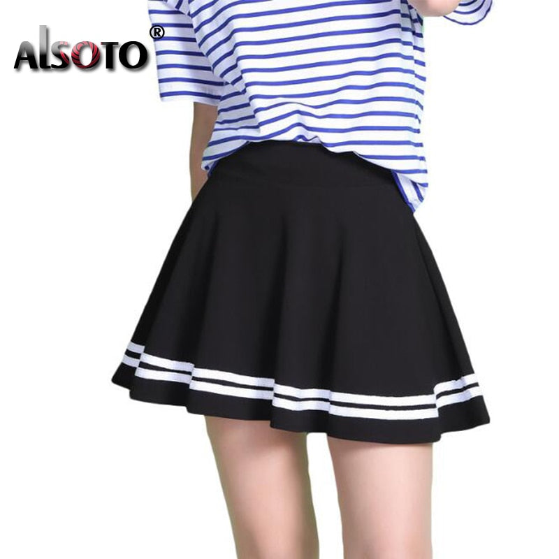 Peris Gems Striped black / S Elastic Midi Mini Skirts for Women | Flare Skirts SHEIN Amazon Temu