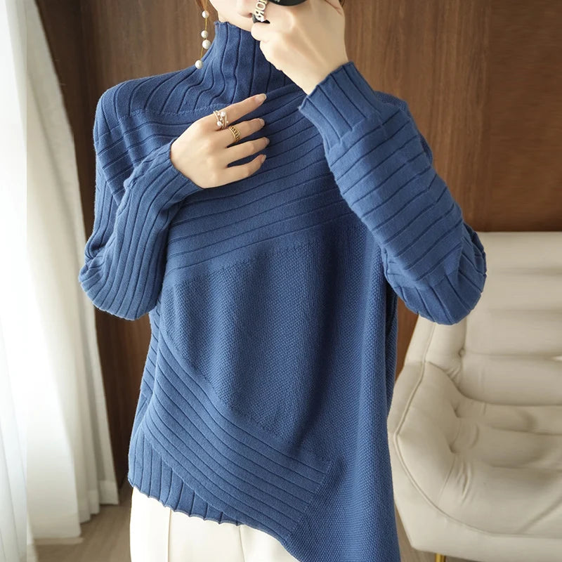 Peris Gems Striped Knitted Cashmere Turtleneck Sweaters for Women SHEIN Amazon Temu