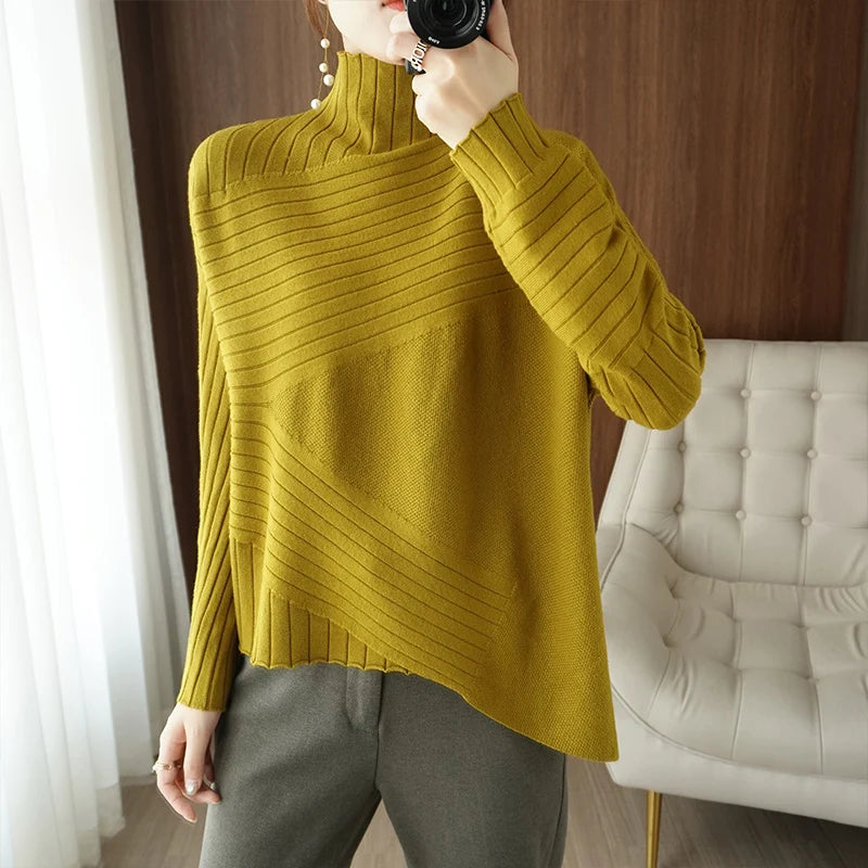 Peris Gems Striped Knitted Cashmere Turtleneck Sweaters for Women SHEIN Amazon Temu