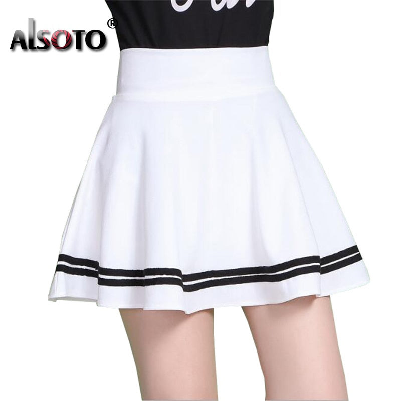 Peris Gems Striped white / S Elastic Midi Mini Skirts for Women | Flare Skirts SHEIN Amazon Temu