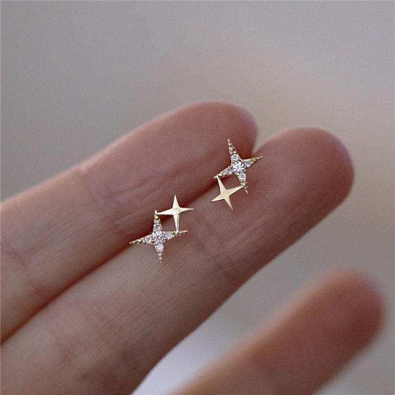 Peris Gems Stud earring / Gold Sterling Diamond Stud Earrings for Women | 14K Gold Earrings SHEIN Amazon Temu
