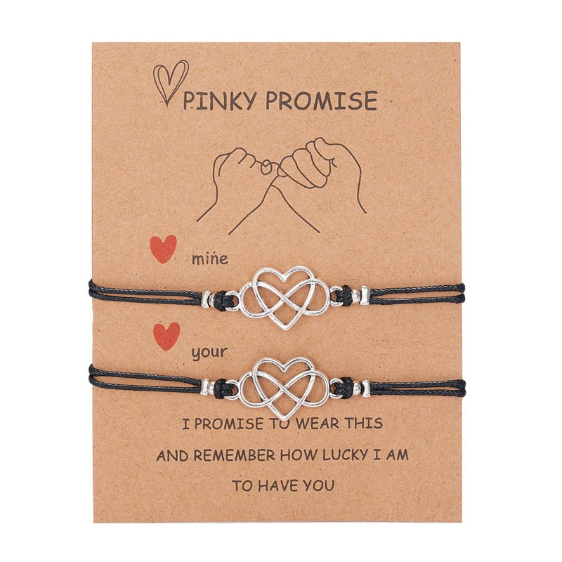 Peris Gems Style 10 Couples 2pc Love Bracelet Set | Braided Rope Charm Bracelets SHEIN Amazon Temu