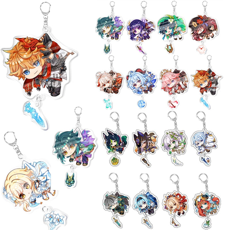 Peris Gems Style 17 Genshin Impact Keychains | Cartoon Cosplay Keychains SHEIN Amazon Temu