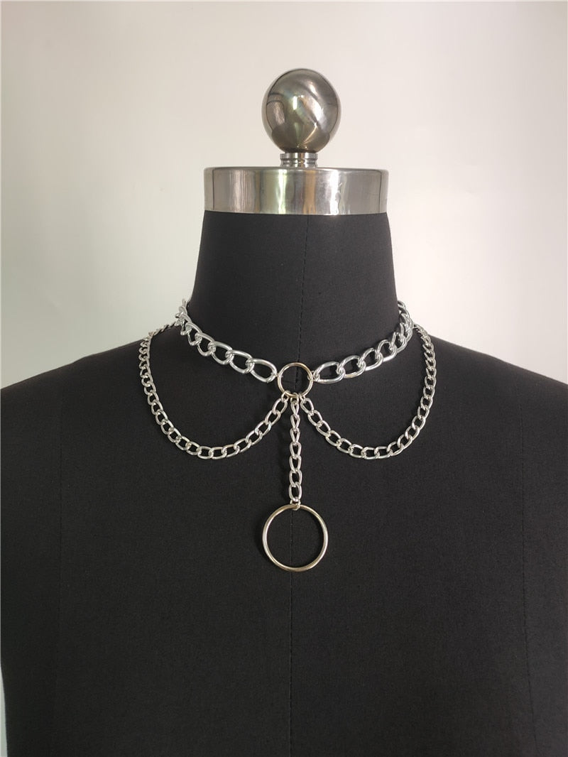Peris Gems style-3 Punk Grunge Silver Layered Jesus Cross Choker Necklaces for Women SHEIN Amazon Temu