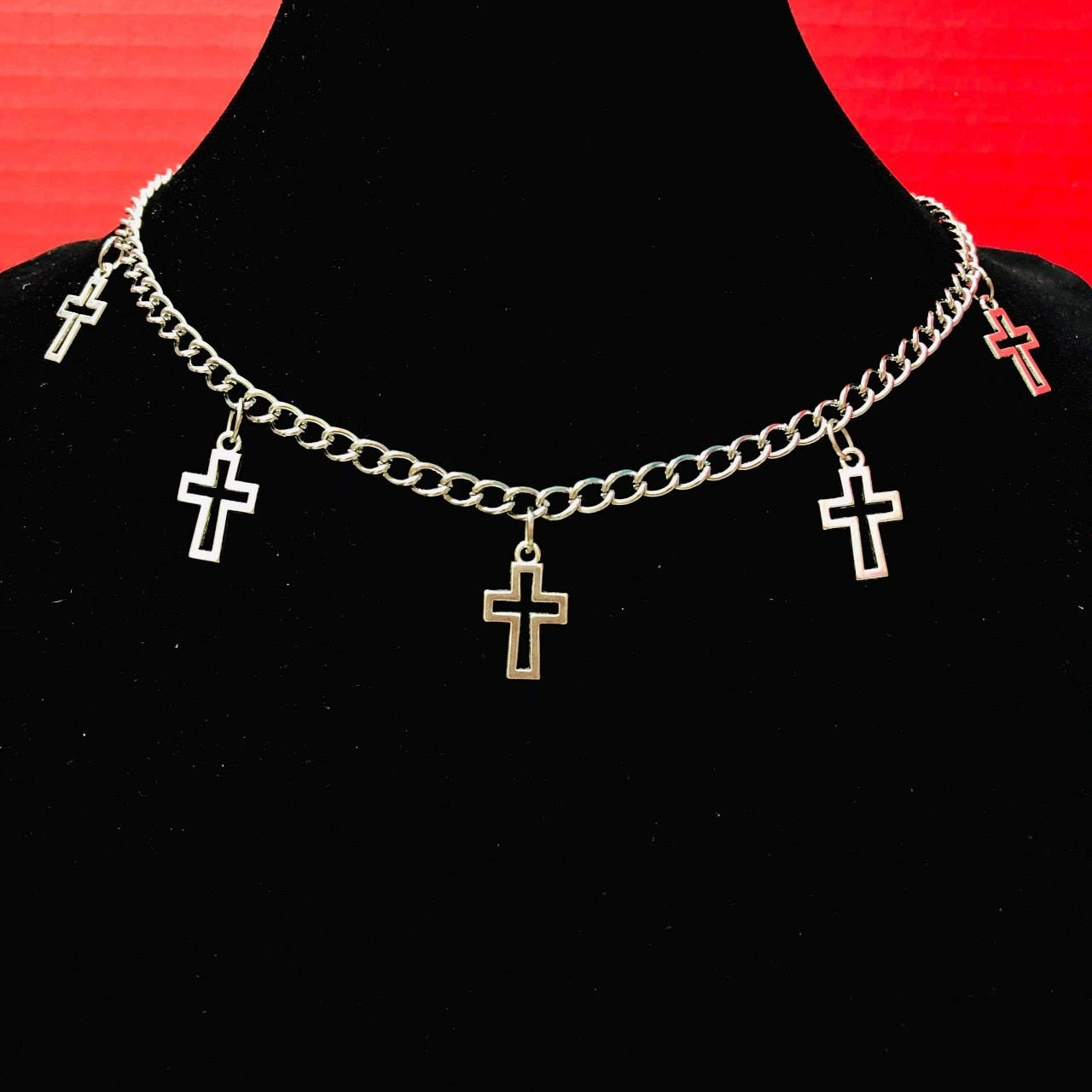 Peris Gems style-4 Punk Grunge Silver Layered Jesus Cross Choker Necklaces for Women SHEIN Amazon Temu