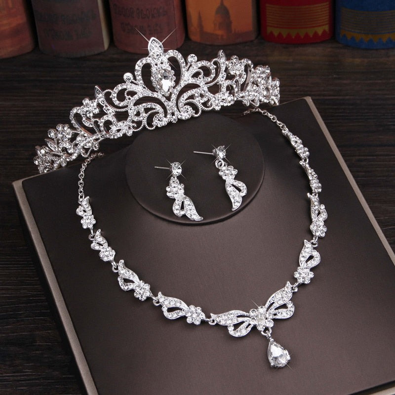 Peris Gems Style A Diamond Crystal Butterfly Bridal Jewelry Sets | 3PC Necklace Earring Tiara Set SHEIN Amazon Temu