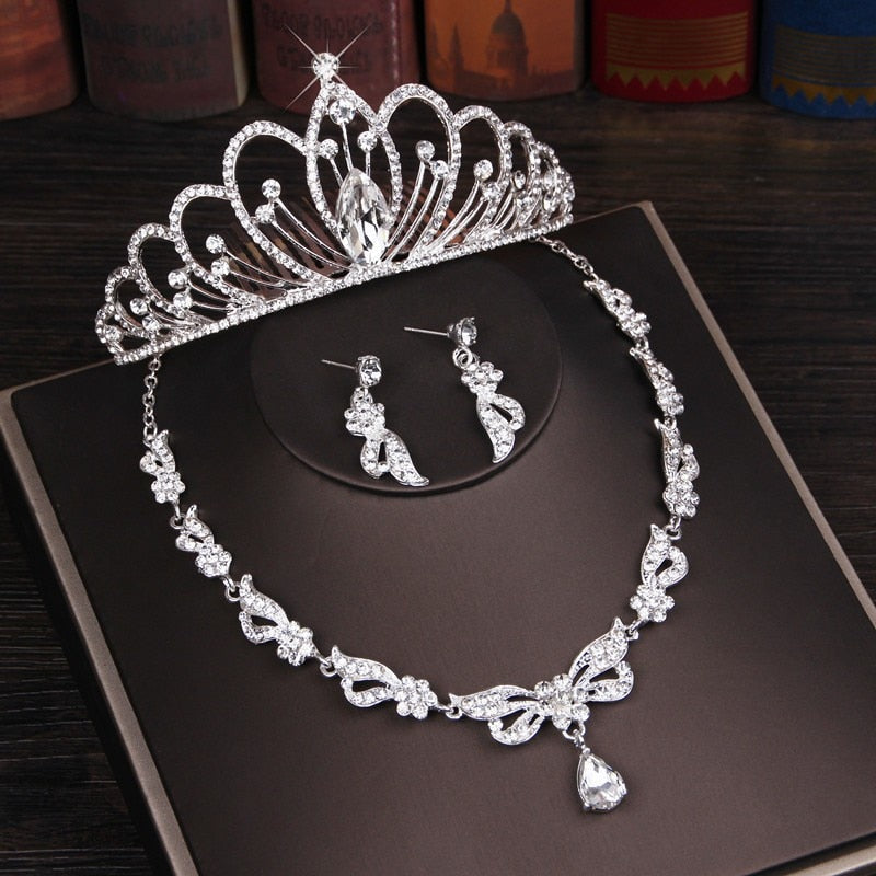 Peris Gems Style C Diamond Crystal Butterfly Bridal Jewelry Sets | 3PC Necklace Earring Tiara Set SHEIN Amazon Temu