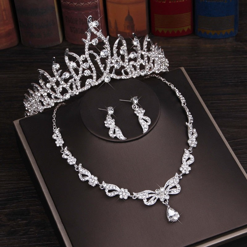 Peris Gems Style D Diamond Crystal Butterfly Bridal Jewelry Sets | 3PC Necklace Earring Tiara Set SHEIN Amazon Temu