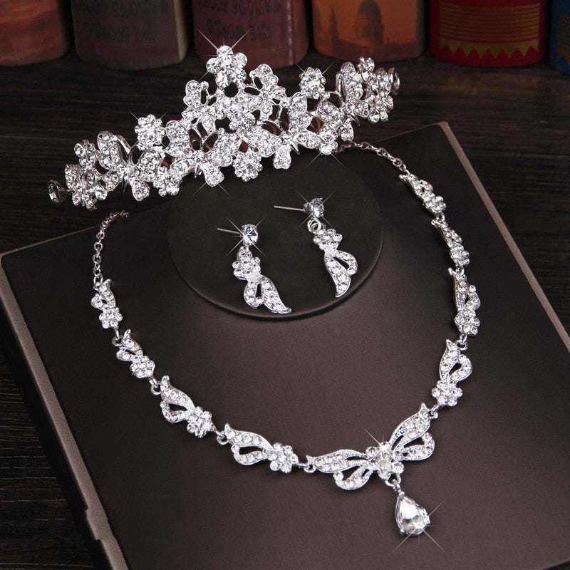 Peris Gems Style F Diamond Crystal Butterfly Bridal Jewelry Sets | 3PC Necklace Earring Tiara Set SHEIN Amazon Temu