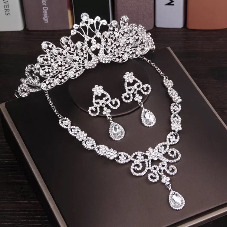 Peris Gems Style H Diamond Crystal Butterfly Bridal Jewelry Sets | 3PC Necklace Earring Tiara Set SHEIN Amazon Temu