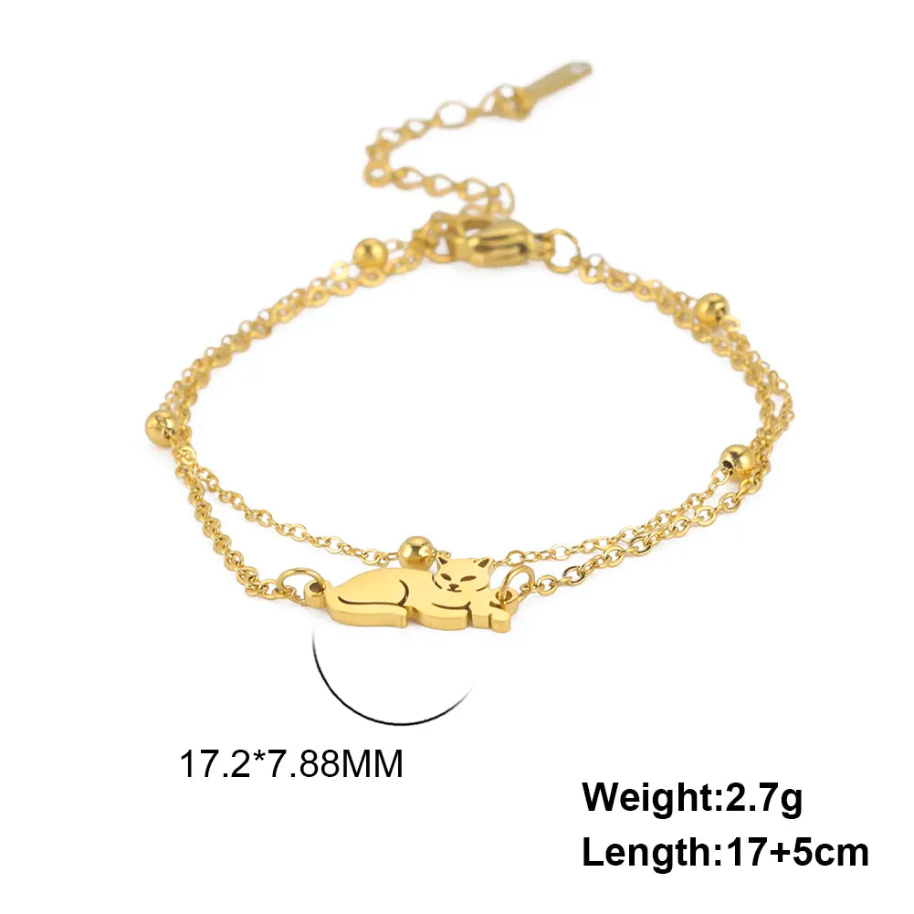 Peris Gems Style1 G / 17-22cm Stainless Cat Bracelet Collection for Women SHEIN Amazon Temu